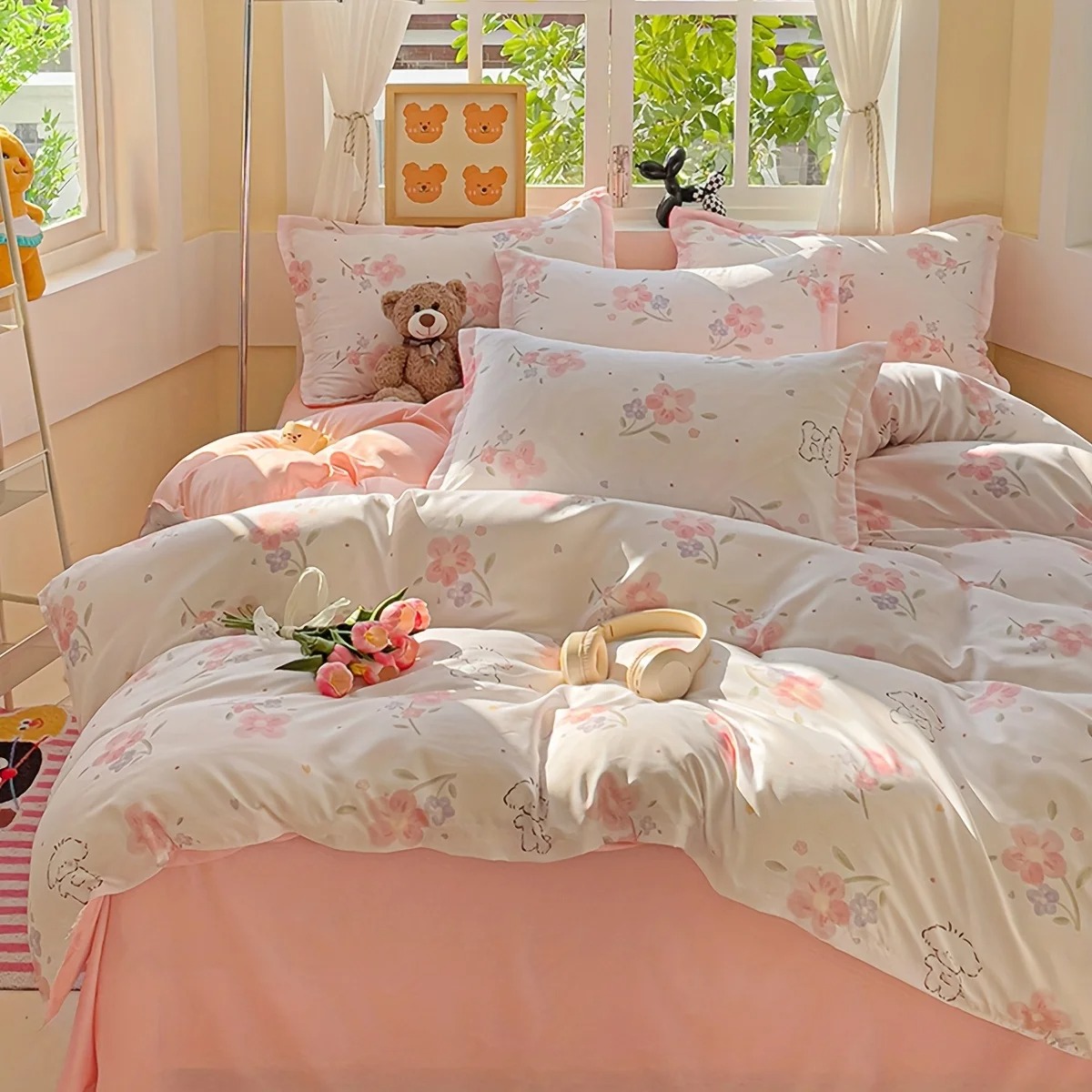 Duvet Cover Sets With Zipper - Parure de lit 4 pièces imprimée