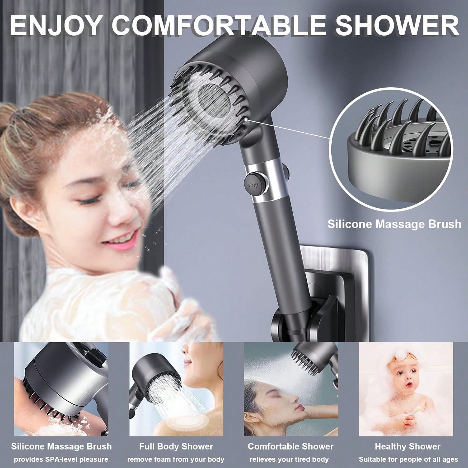 High Pressure Shower Head Handheld - Pommeau de douche manuel haute pression