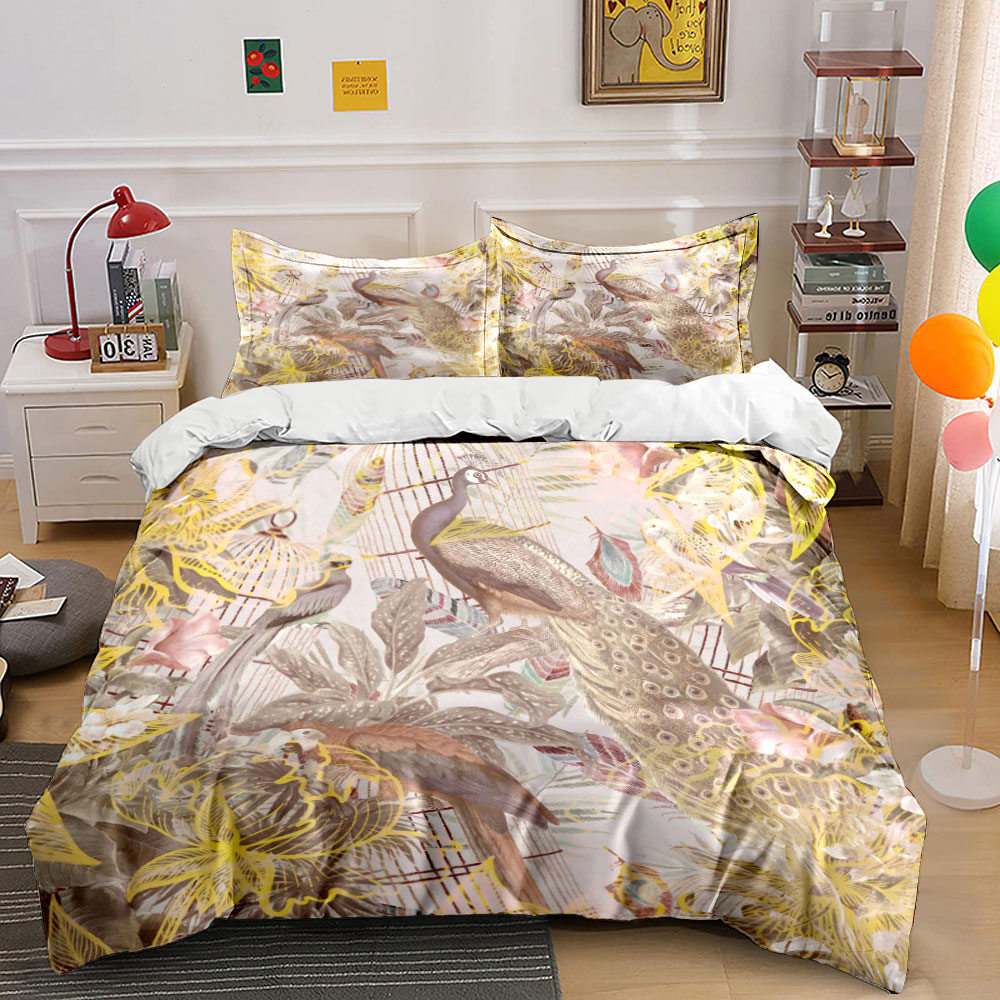 Aesthetic Floral Duvet Cover - Ensemble de literie vintage motif cage