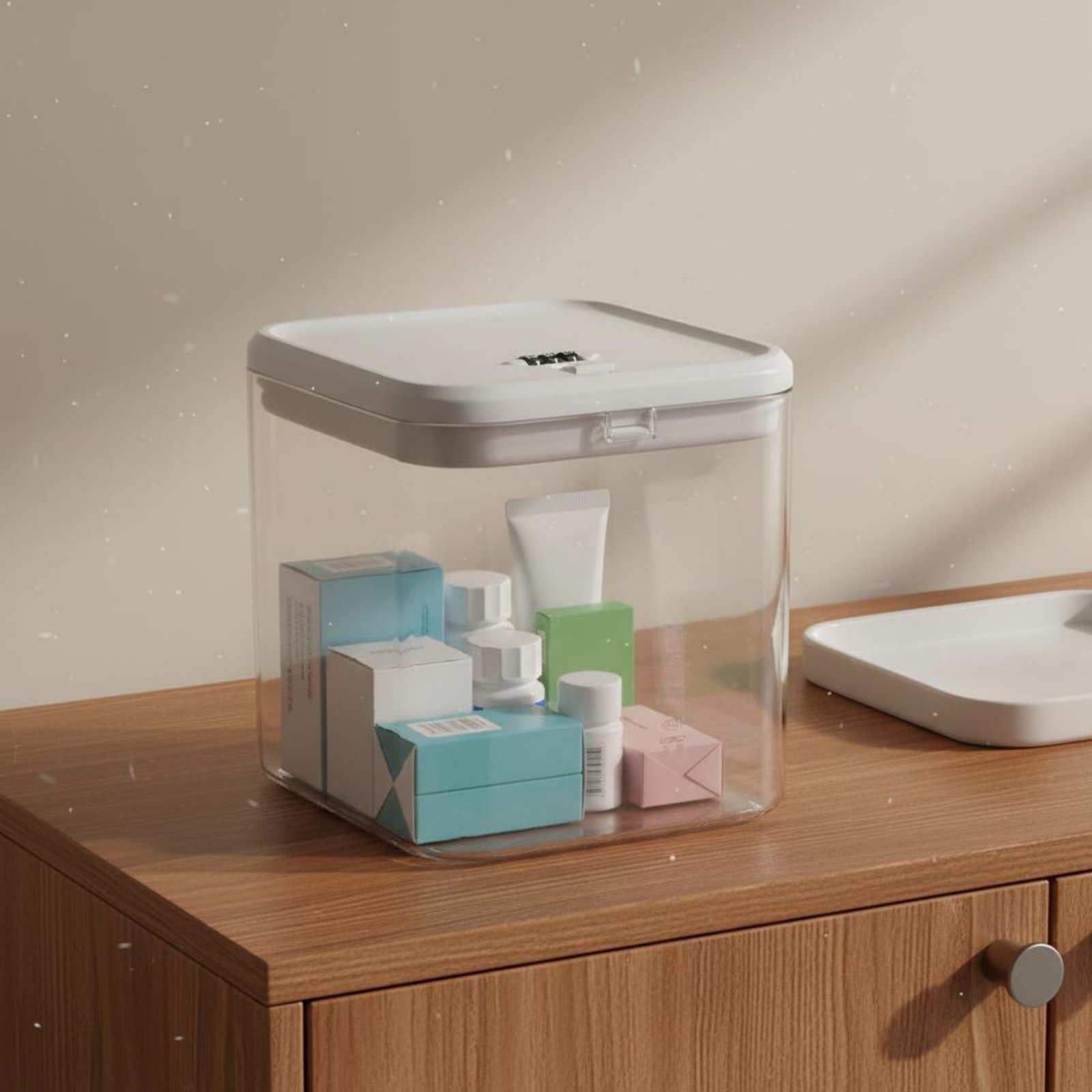 Kitchen - Boîte de rangement verrouillable transparente polyvalente,
