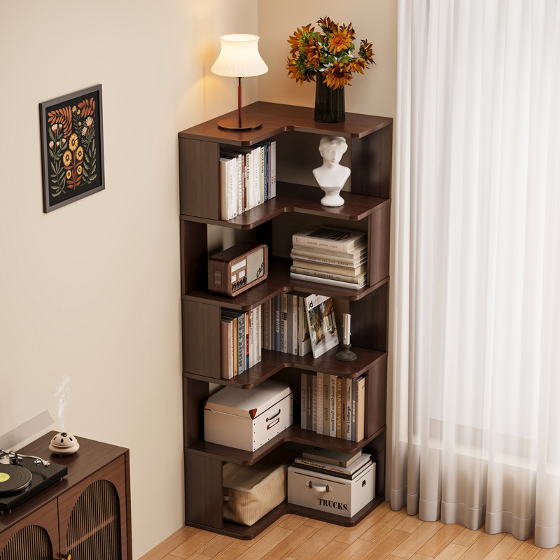 Storage & Organization - Étagère d'angle en bois massif HYS,