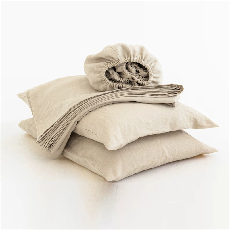 Fitted Bed Sheets Deep Pocket - Draps de lit 100% lin doux,