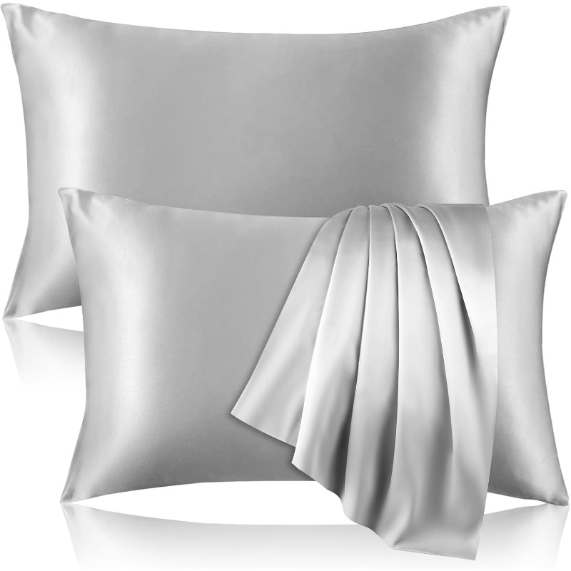 Satin Silk Pillowcase Hair Skin - Lot de 2 taies d'oreiller en