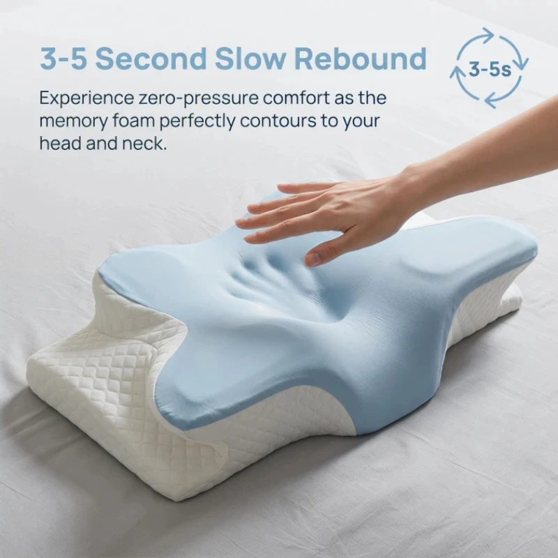 Oreiller cervical respirant en - Memory Foam Orthopedic Pillow Neck Pain avis et prix