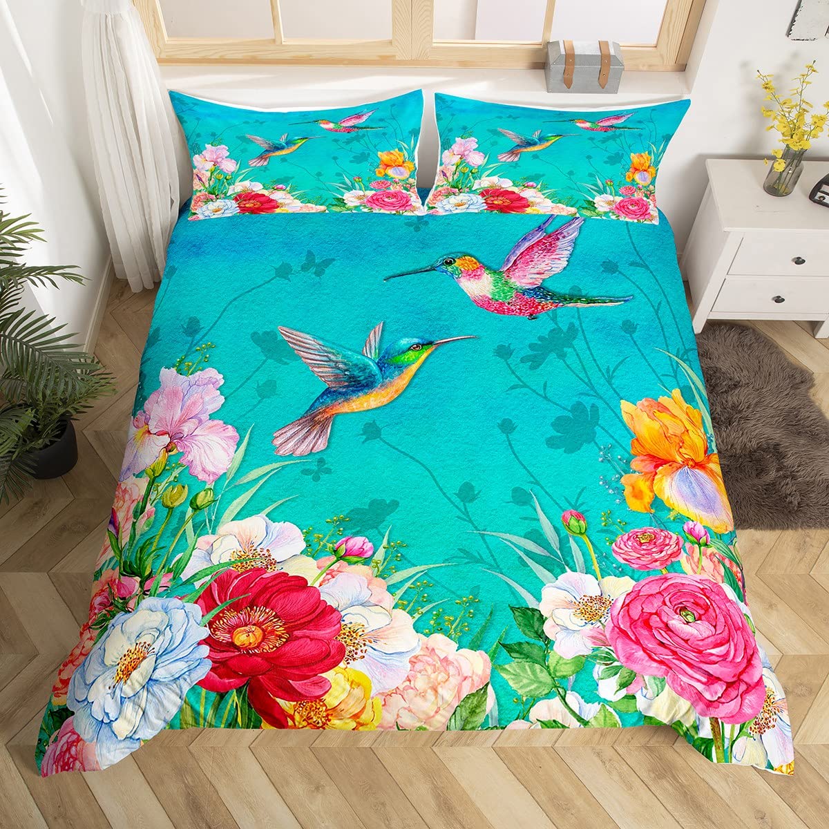 Parure de lit en forme de coli - Aesthetic Floral Duvet Cover avis et prix