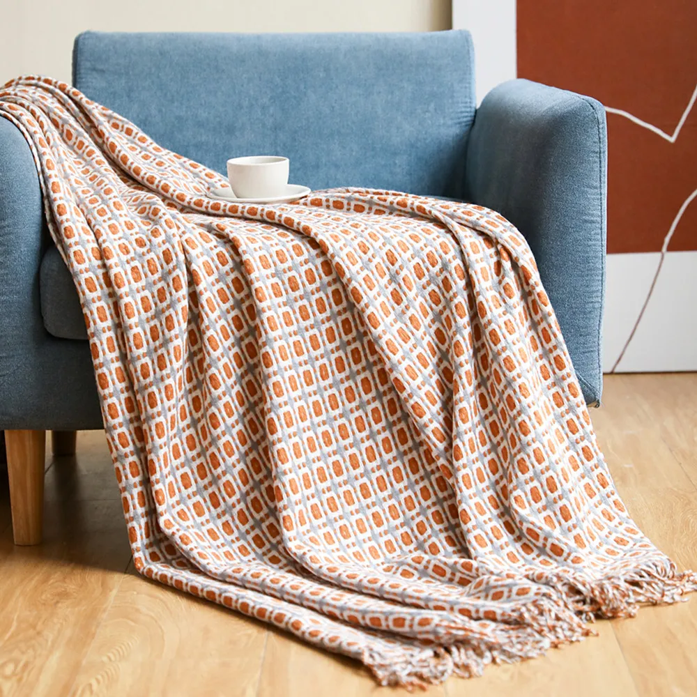 Couverture tissée en jacquard  - Boho Throw Blanket Fringe avis et prix