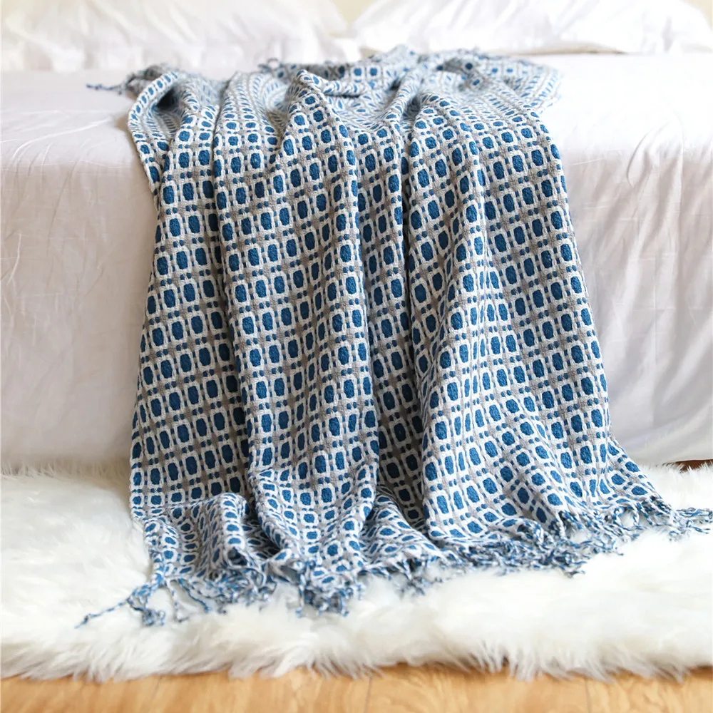 Couverture tissée en jacquard  - Boho Throw Blanket Fringe avis et prix