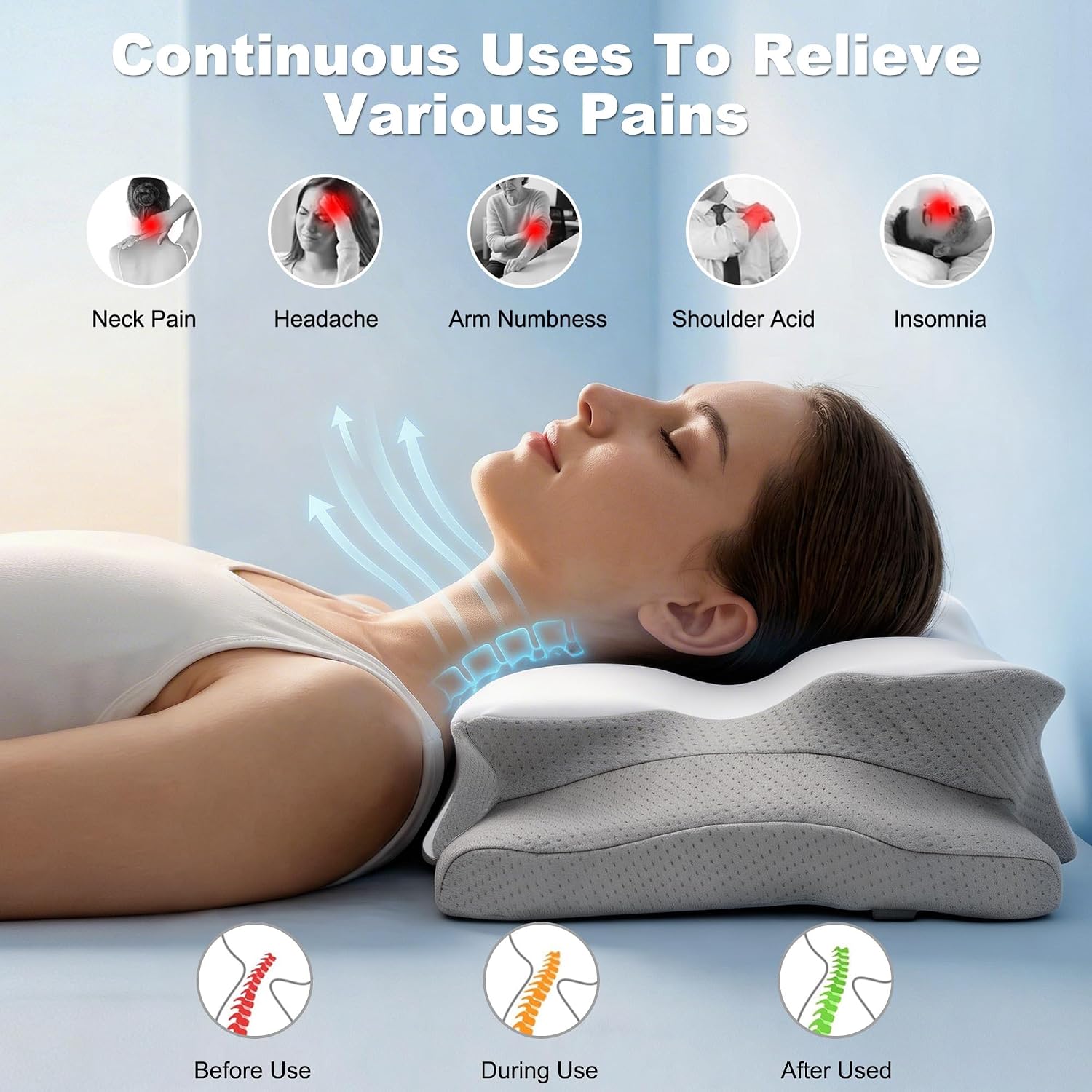 Oreiller cervical pour soulage - Memory Foam Orthopedic Pillow Neck Pain avis et prix