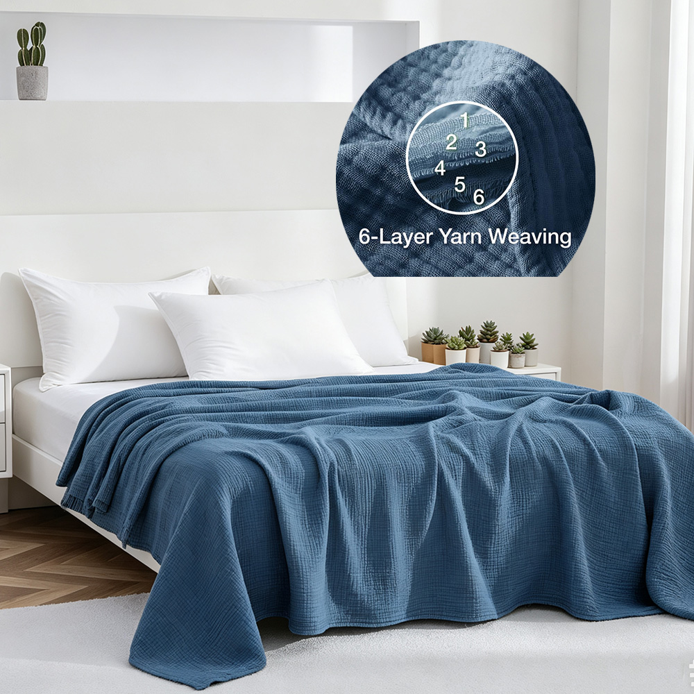 Couverture en mousseline de co - Muslin Cotton Bedspread avis et prix