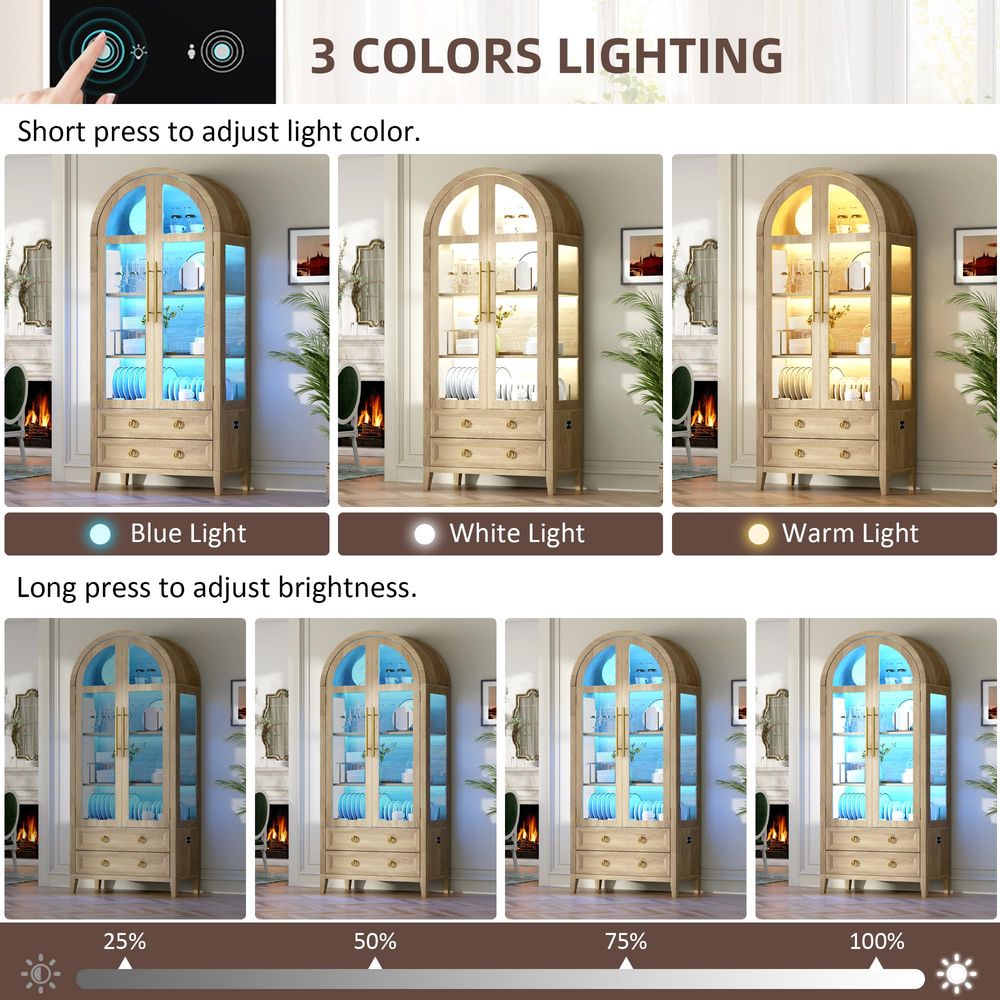 Vitrine arquée 71 avec portes  - Lighting avis et prix