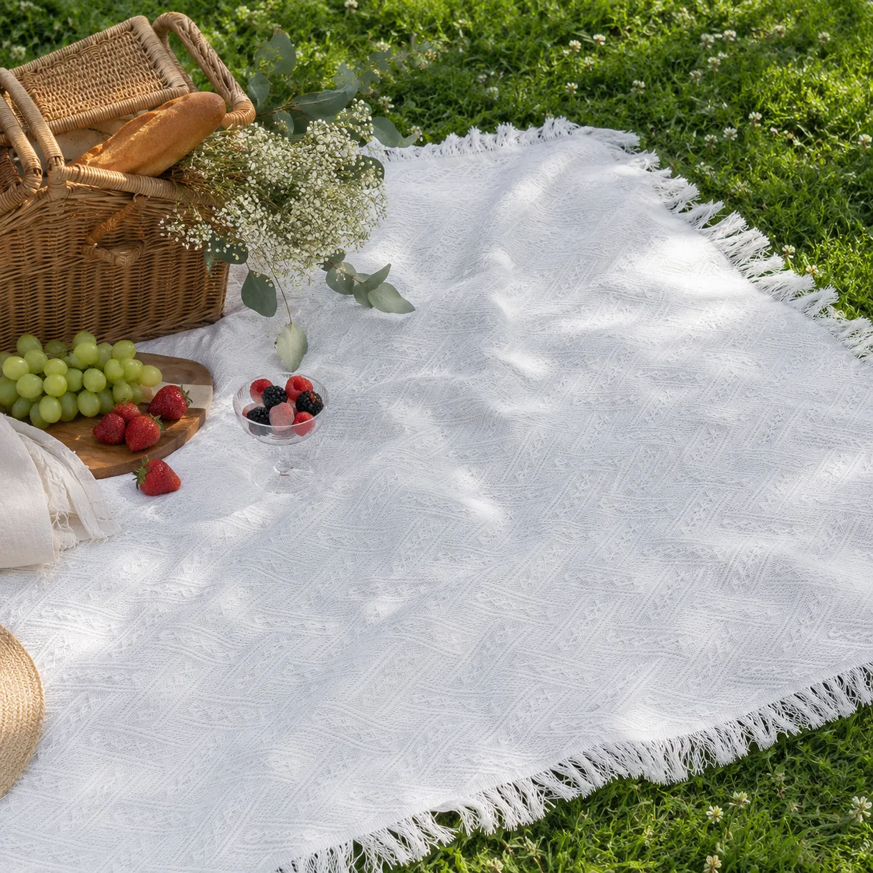 Couverture de pique-nique bohè - Boho Throw Blanket Fringe avis et prix