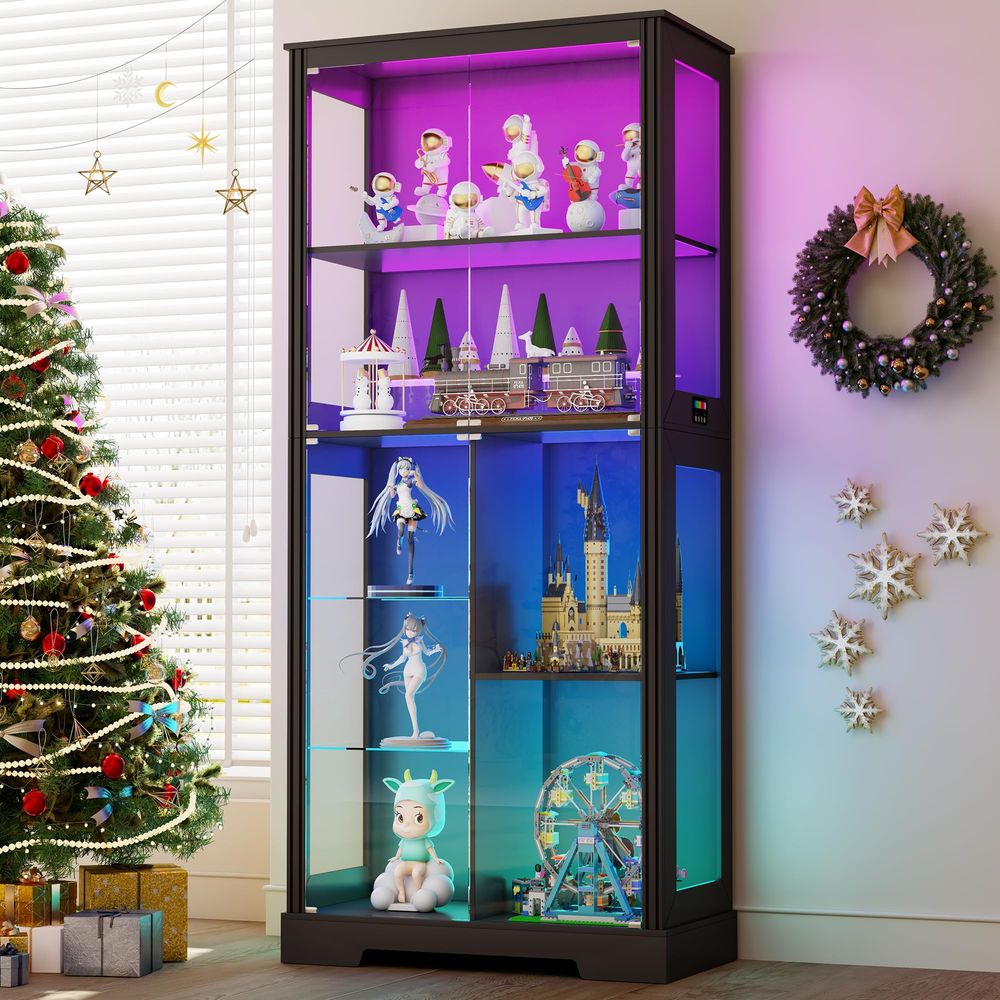 Vitrine d'angle éclairée en bo - Storage & Organization avis et prix