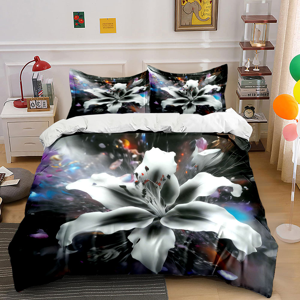 Parure de lit 3 pièces motif f - Aesthetic Floral Duvet Cover avis et prix