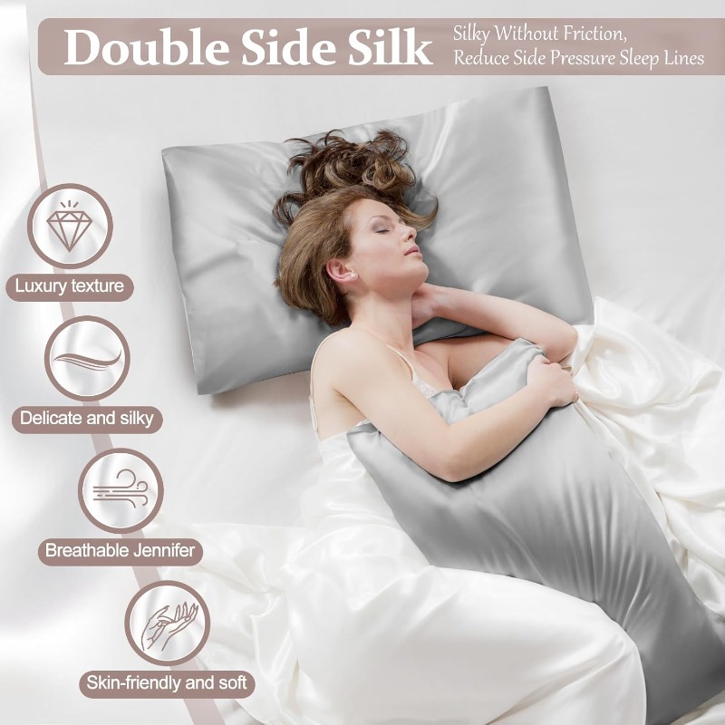 Lot de 2 taies d'oreiller en s - Satin Silk Pillowcase Hair Skin avis et prix