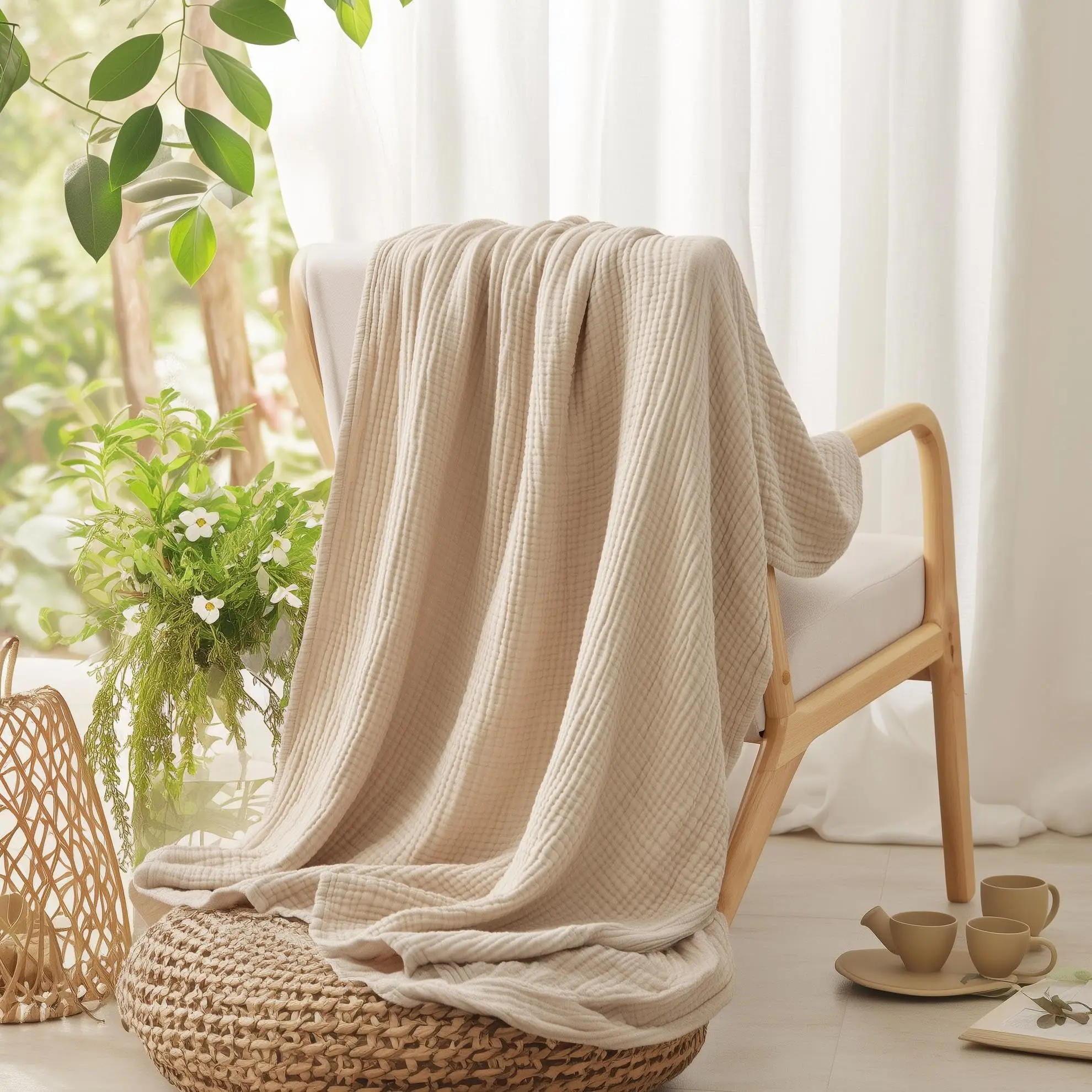 Couverture 100% coton pour lit - Muslin Cotton Bedspread avis et prix