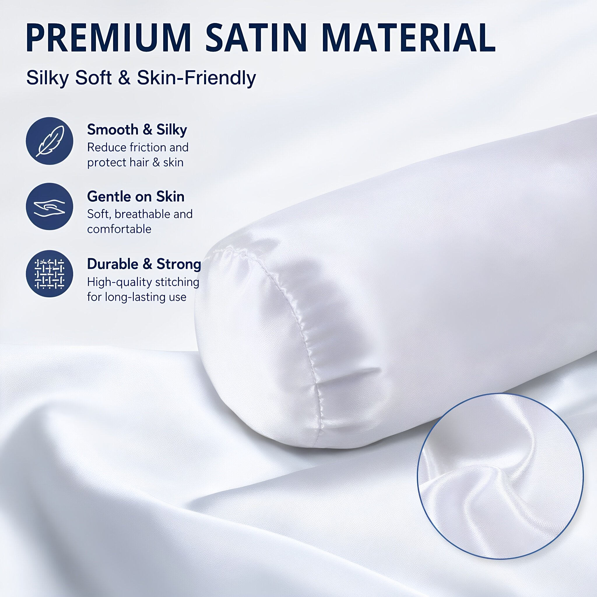 Housse de coussin ronde en sat - Satin Silk Pillowcase Hair Skin avis et prix