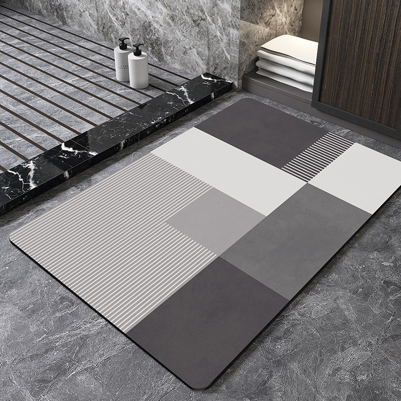 Tapis de bain géométrique nord - Quick Dry Diatomite Bath Mat avis et prix